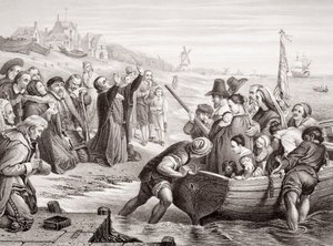 Partenza dei Padri Pellegrini da Delft Haven nel luglio 1620, da 