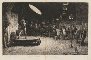 Scuola di vita Accademia Reale, 1865 da Charles West Cope