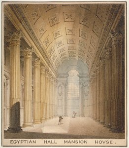 Vista interna della Sala Egiziana, Mansion House, Città di Londra da Charles Wild