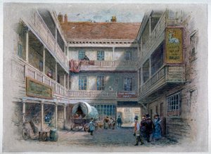 Cortile della White Hart Inn, Borough High Street, Southwark, Londra da Charles Wilkinson