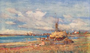West Mersea, Isola di Mersea, Essex (litografia a colori) da Charles William Wyllie