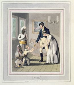 Una signora europea e la sua famiglia, assistita da un