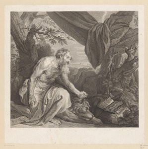 Girolamo con leone dormiente e crocifisso
