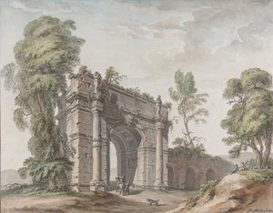 Progetto per un arco trionfale per i giardini del Castello di Enghien, Belgio, 1782 da Charles de Wailly