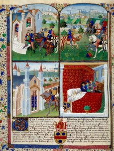 Illustrazione del romanzo di Tristano: partenza, torneo e morte da Charles du Maine Master