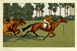 Un set di quattro stampe - Longchamps e altre corse, c.1910 da Charlotte Ancelin