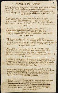 Poesia di Charlotte Bronte. Copia autografa corretta, con cancellature, della poesia 