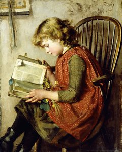 Una giovane ragazza che legge, 1890