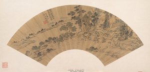 Eremita che si lava i piedi in un ruscello, 1629 da Chen Guan