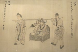 Particolare del rotolo a mano "Scene della vita di Tao Yuanming", di Chen Hongshou, 1650, Accademia delle Arti di Honolulu da Chen Hongshou