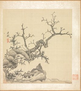 Dipinti dopo antichi maestri: Roccia, vecchio albero e bambù da Chen Hongshou