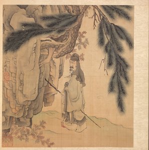 Dipinti dopo Maestri Antichi: Studioso con Bastone e Pennello, 1598-1652 da Chen Hongshou