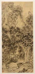 La Montagna delle Cinque Cascate, 1650 da Chen Hongshou