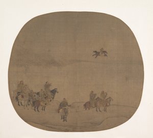 Nomadi che cacciano con i falchi, inizio XIII secolo da Chen Juzhong