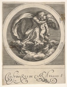 Giove, seduto sopra due aquile e abbracciando Cupido da Cherubino Alberti