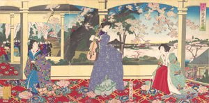 Una Festa da Ballo: Godendo la Vista dei Fiori di Ciliegio a Ueno Tobukai, marzo 1887