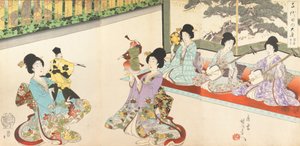 Dame di compagnia del Castello di Chiyoda: Pratica della spada e Kyogen di burattini
