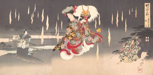 Scena di Foxfire Kitsunebi dal dramma Honcho nijushiko, 1898