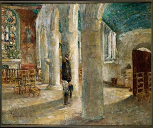 Interno di Chiesa, Bretagna da Childe Frederick Hassam