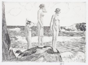 Bagnanti in mare aperto da Childe Frederick Hassam