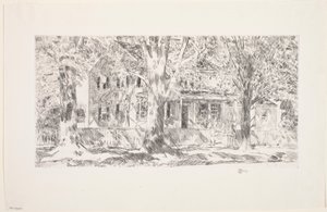 Casa sulla Main Street, East Hampton da Childe Frederick Hassam