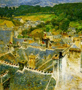 Tetti, Pont-Aven, Bretagna da Childe Frederick Hassam