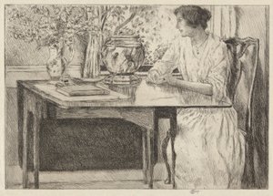 Tavolo coloniale, Cos Cob, 1915 da Childe Hassam