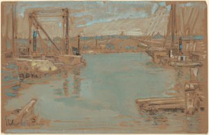 Molo del North River, New York da Childe Hassam