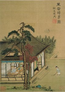 Lettura del Libro dei Mutamenti, da un album di dipinti dopo i maestri delle dinastie Song e Yuan da Chinese School