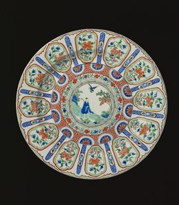 Piatto raffigurante il poeta immortale Tang Li Bai, Periodo Kangxi, c.1690 da Chinese School