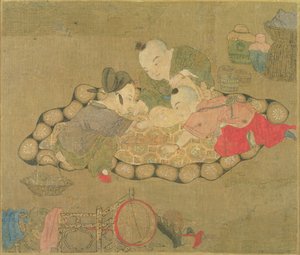 Bambini che giocano, Dinastia Ming, 1500 da Chinese School