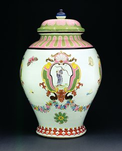 Cisterna dipinta con un disegno di Cornelis Pronk (1691-1759) c.1730 da Chinese School