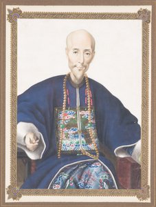 Ritratto incorniciato di Howqua da Chinese School