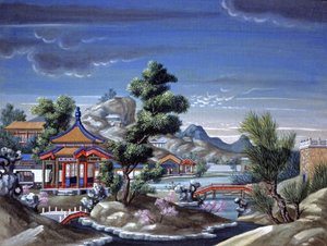 Paesaggio in Cina, c.1850 da Chinese School