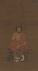 Sakyamuni seduto su tre creature demoniache, probabilmente dinastia Yuan-prima dinastia Ming, XIV-XV secolo