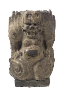 Demone guardiano accovacciato, provincia di Hebei, Periodo di Divisione, 550-577