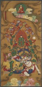Il guardiano buddista Mahabala, da un set rituale buddista di terra e acqua da Chinese School