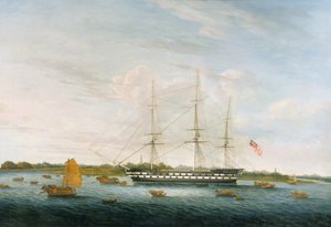 La nave The Earl of Balcarras della Compagnia delle Indie Orientali a Canton, 1816