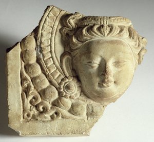 Piastrella con testa di Bodhisattva, Mingoi, VI-VII secolo da Chinese School
