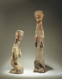 Due statuette, tarda dinastia Zhou (1046-256 a.C.) 4° - 3° secolo a.C.