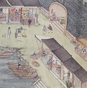 Veduta di un mercato in Cina da Chinese School