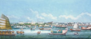 Vista del lungomare a Canton, c.1855