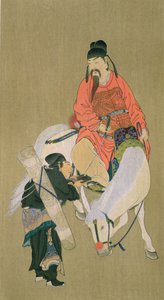 Wen Cheng Hsing, dio della fortuna, illustrazione pubblicata nella rivista The Kokka, Giappone, 1900-01 da Chinese School