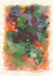Composizione astratta, serie Play, 2021 (acquerello, gouache e carboncino su carta acquerellata) da Ching Fun Tso