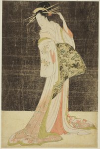 Una Selezione di Bellezze dai Quartieri del Piacere (Seiro bijin awase): Cortigiane Assunte per le Feste di Capodanno - Takigawa dell