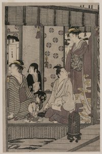 Gloria del mattino dalla serie Il racconto di Genji in abito moderno elegante, c. 1790