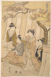 Il principe Genji e tre giovani donne da Chobunsai Eishi