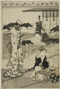Suma, dalla serie "Una Parodia alla Moda del Racconto di Genji (Furyu yatsushi Genji)" da Chobunsai Eishi
