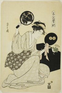 Takashima, dalla serie "Una raccolta di volti di bellezze simili a fiori (Bijin kagan shu)"