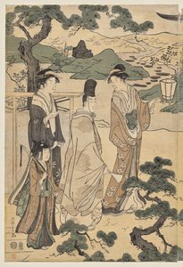 Il capitolo Matsukaze del racconto di Genji (dalla serie Il racconto di Genji in abito moderno elegante) da Chobunsai Eishi